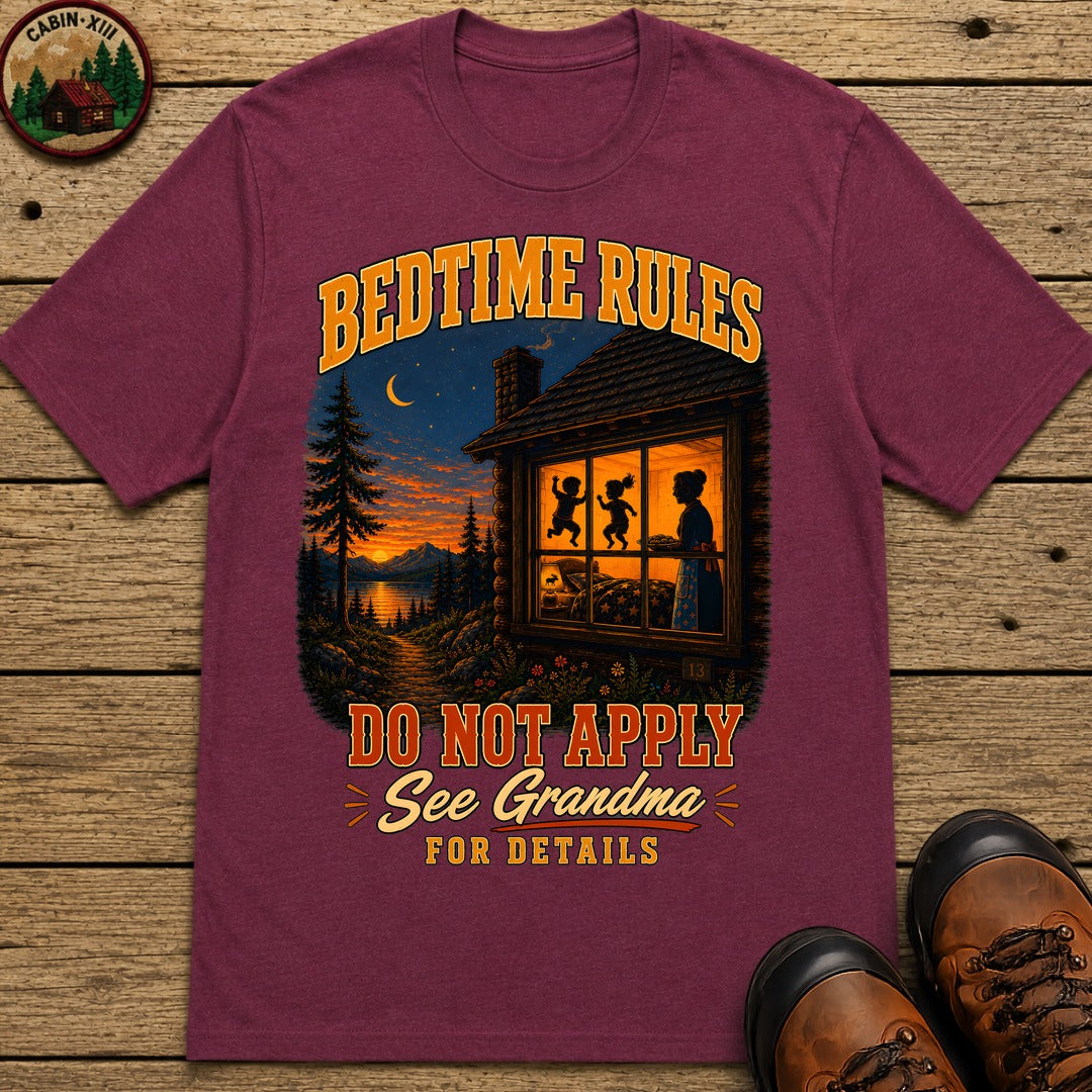 Bedtime Rules Do Not Apply See Grandma for Details — Camping Tee - Berry