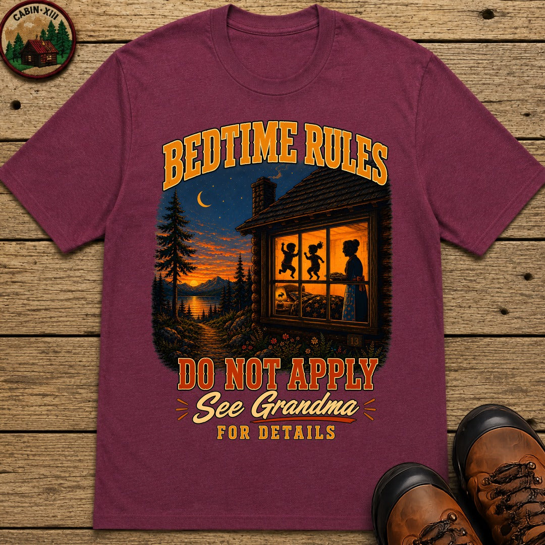 Bedtime Rules Do Not Apply See Grandma for Details — Camping Tee - Berry