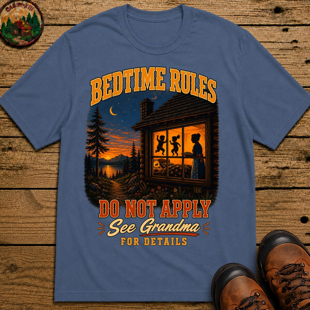 Bedtime Rules Do Not Apply See Grandma for Details — Camping Tee - Blue Jean
