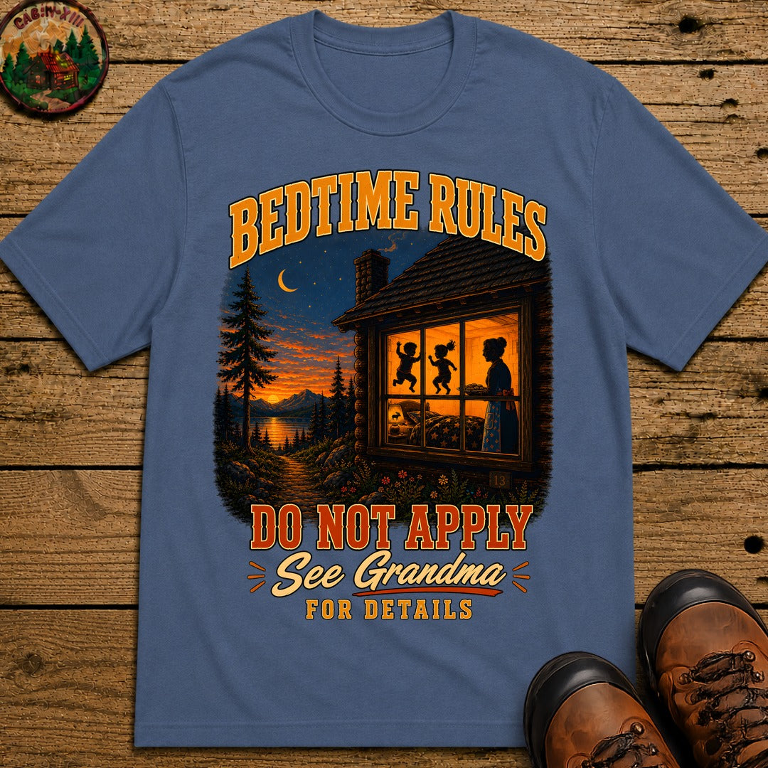 Bedtime Rules Do Not Apply See Grandma for Details — Camping Tee - Blue Jean