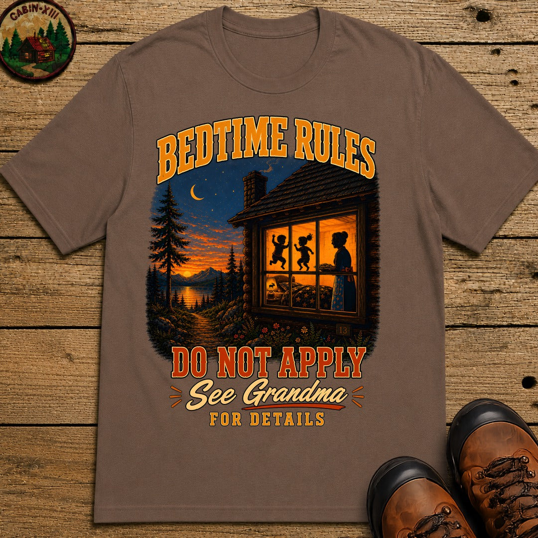 Bedtime Rules Do Not Apply See Grandma for Details — Camping Tee - Espresso