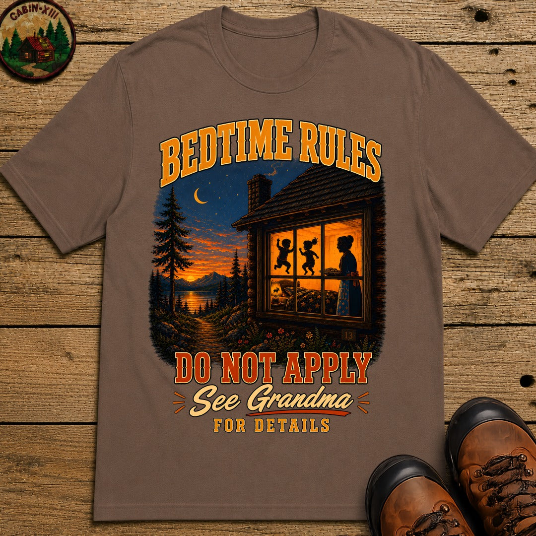 Bedtime Rules Do Not Apply See Grandma for Details — Camping Tee - Espresso