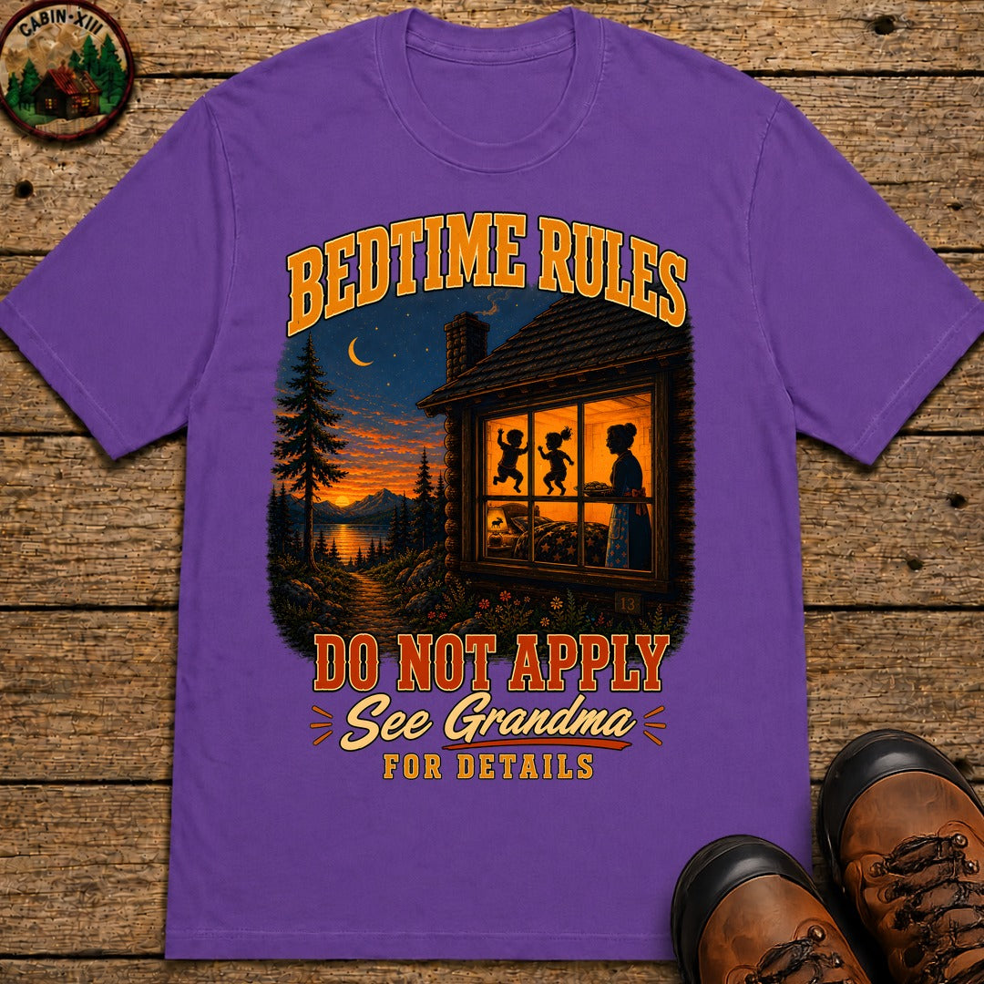 Bedtime Rules Do Not Apply See Grandma for Details — Camping Tee - Grape