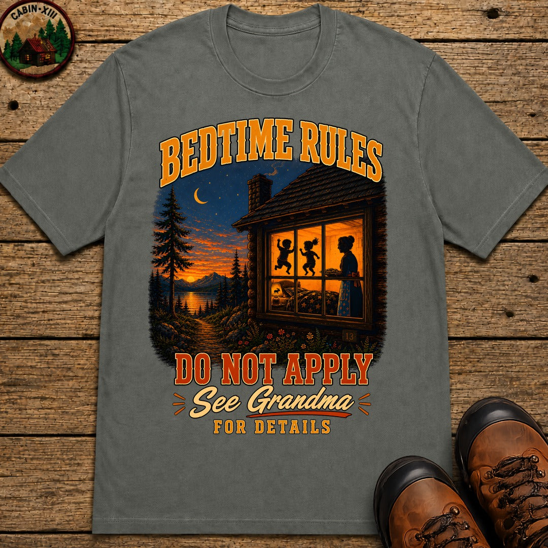 Bedtime Rules Do Not Apply See Grandma for Details — Camping Tee - Pepper