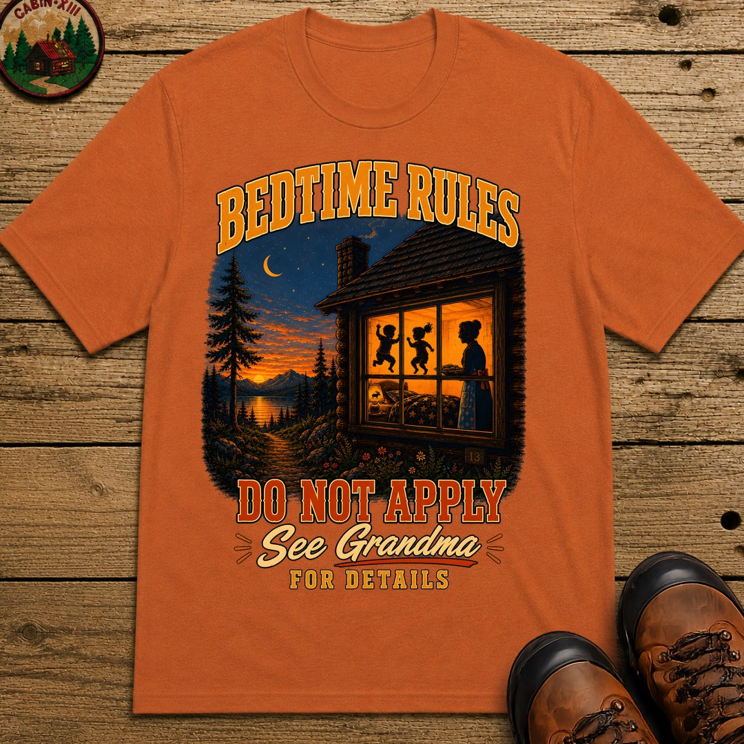 Bedtime Rules Do Not Apply See Grandma for Details — Camping Tee - Yam