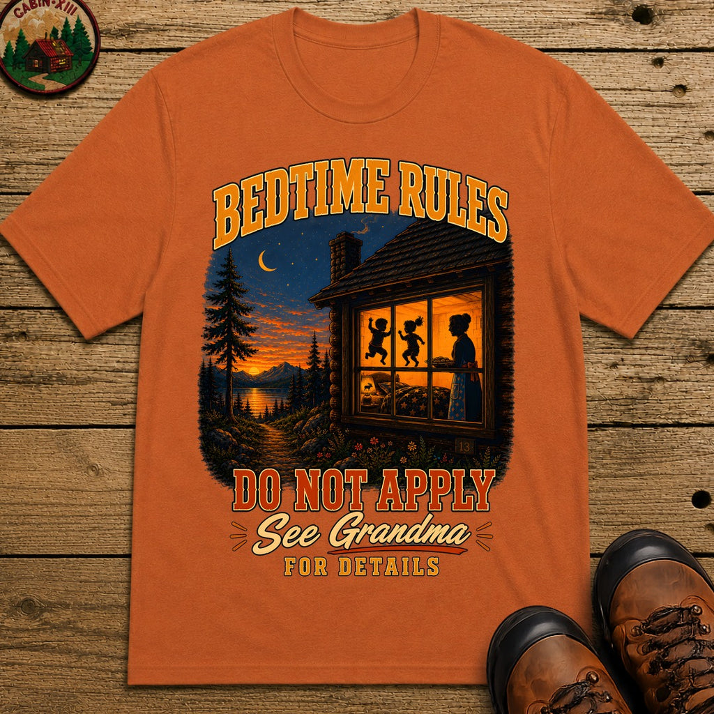 Bedtime Rules Do Not Apply See Grandma for Details — Camping Tee - Yam