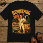 Beekeeping Because Punching People Is Frowned Upon Funny Tee - Black