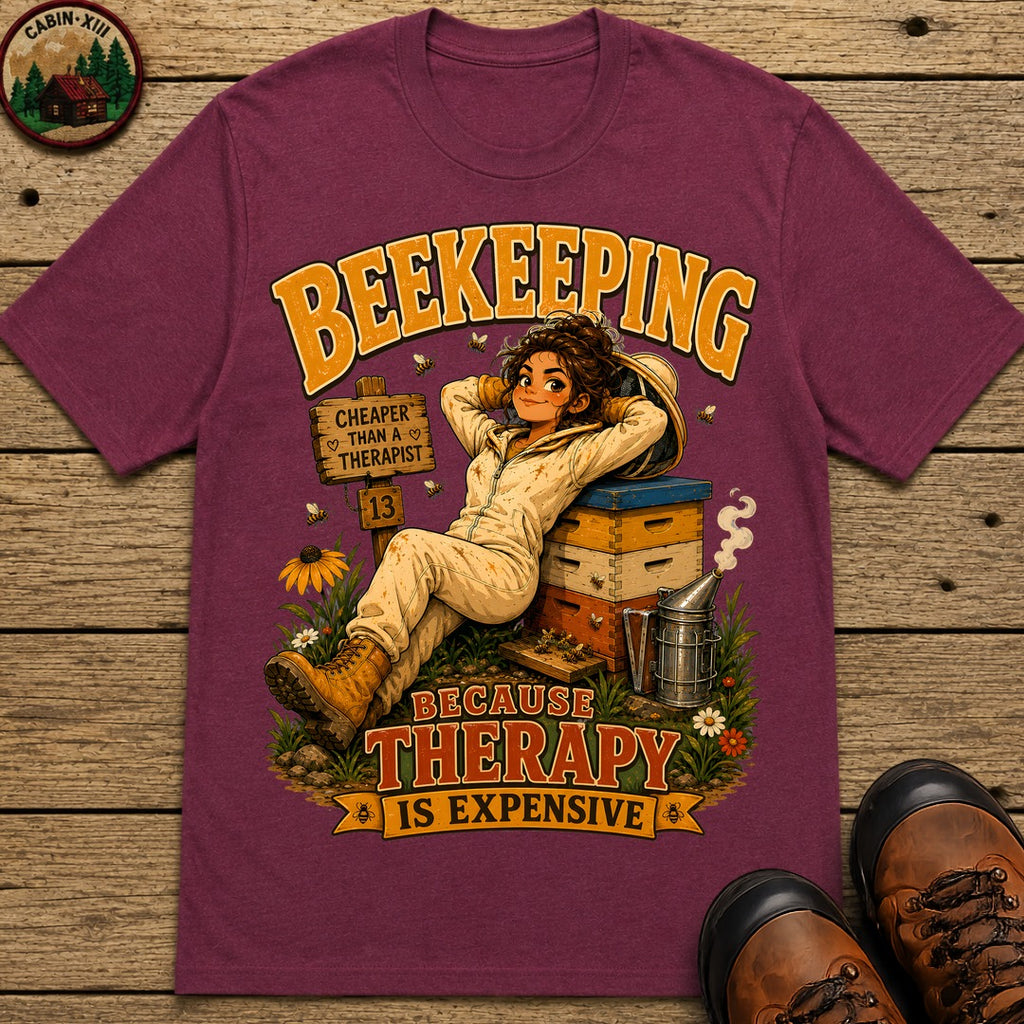 Beekeeping Because Therapy Is Expensive Tee - Berry