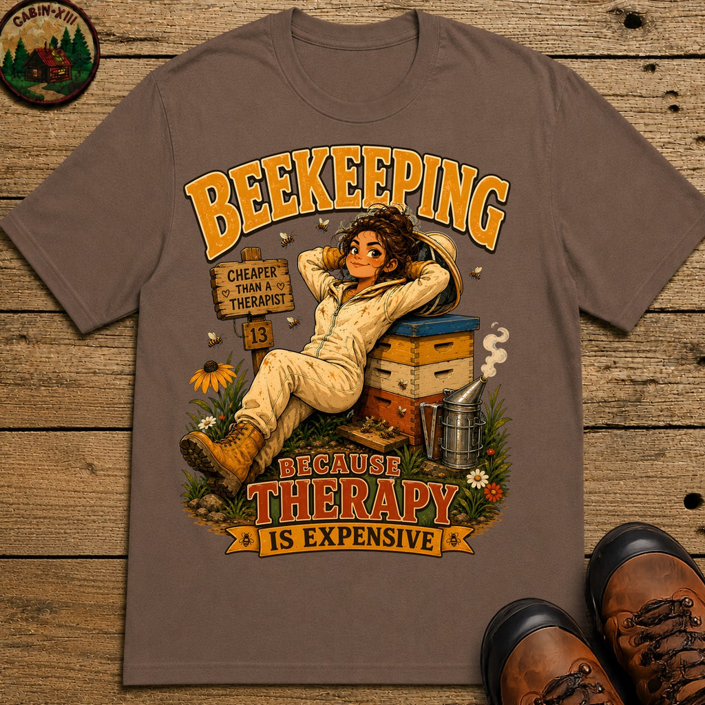 Beekeeping Because Therapy Is Expensive Tee - Espresso