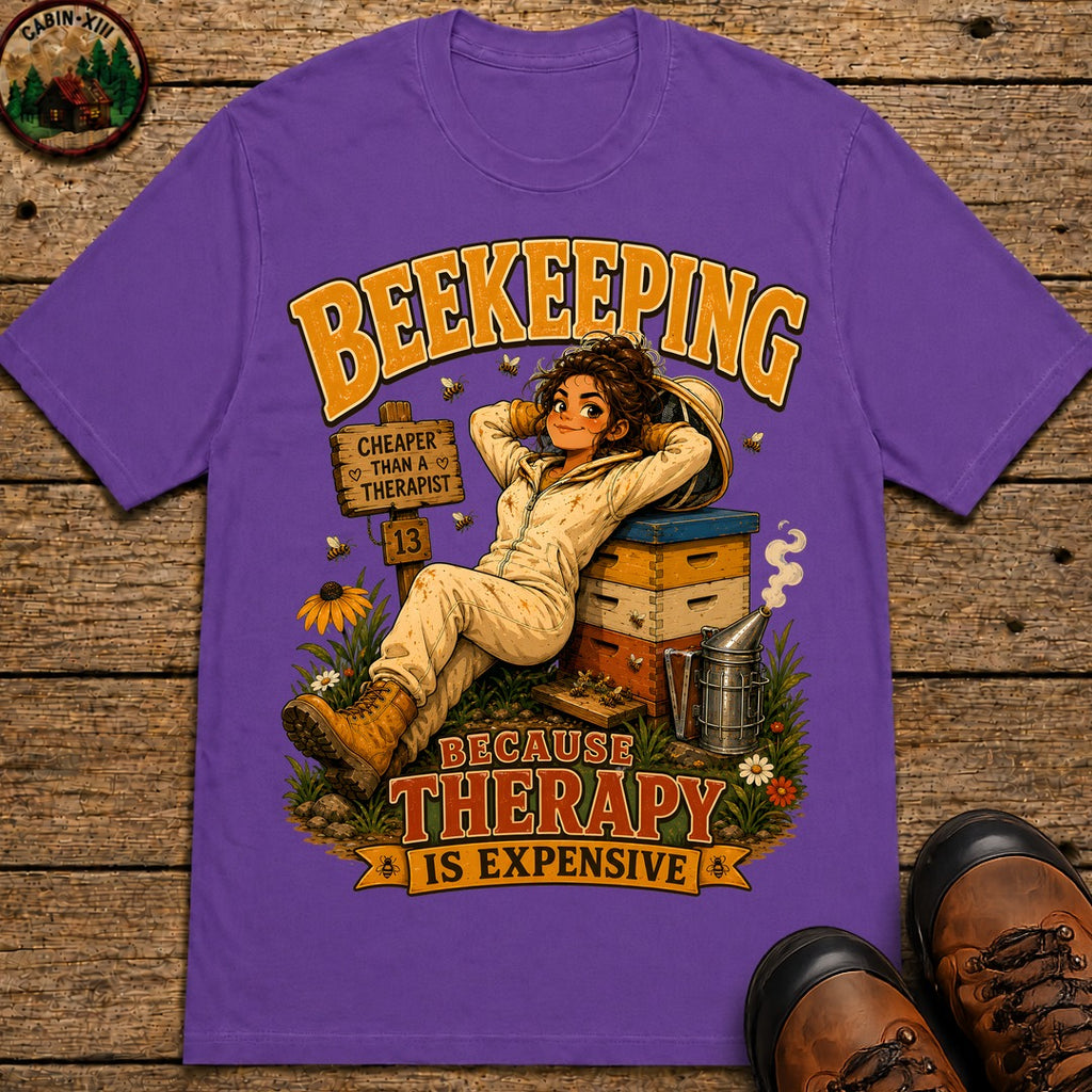 Beekeeping Because Therapy Is Expensive Tee - Grape