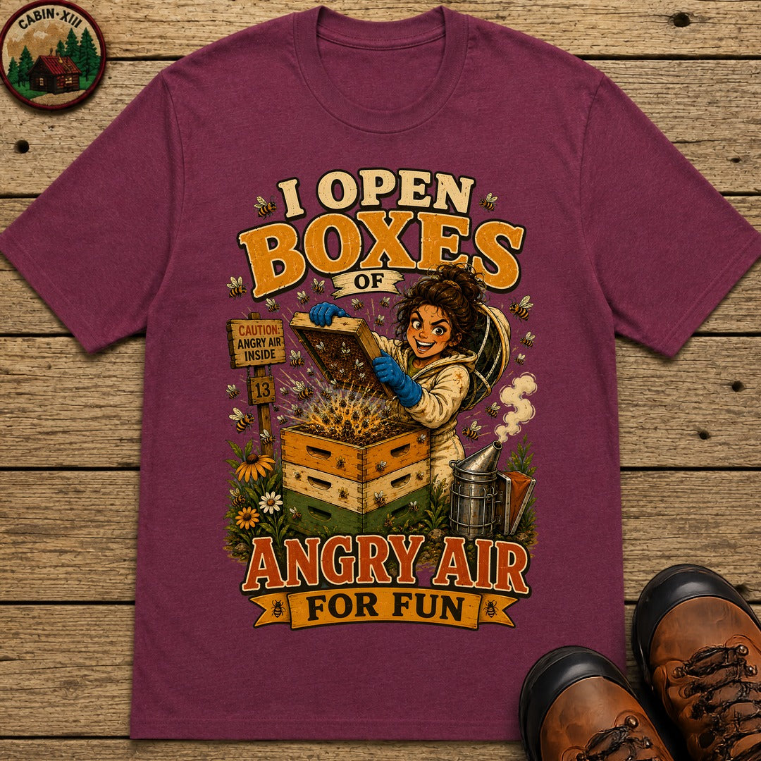 Beekeeping I Open Boxes of Angry Air for Fun — Funny Tee - Berry