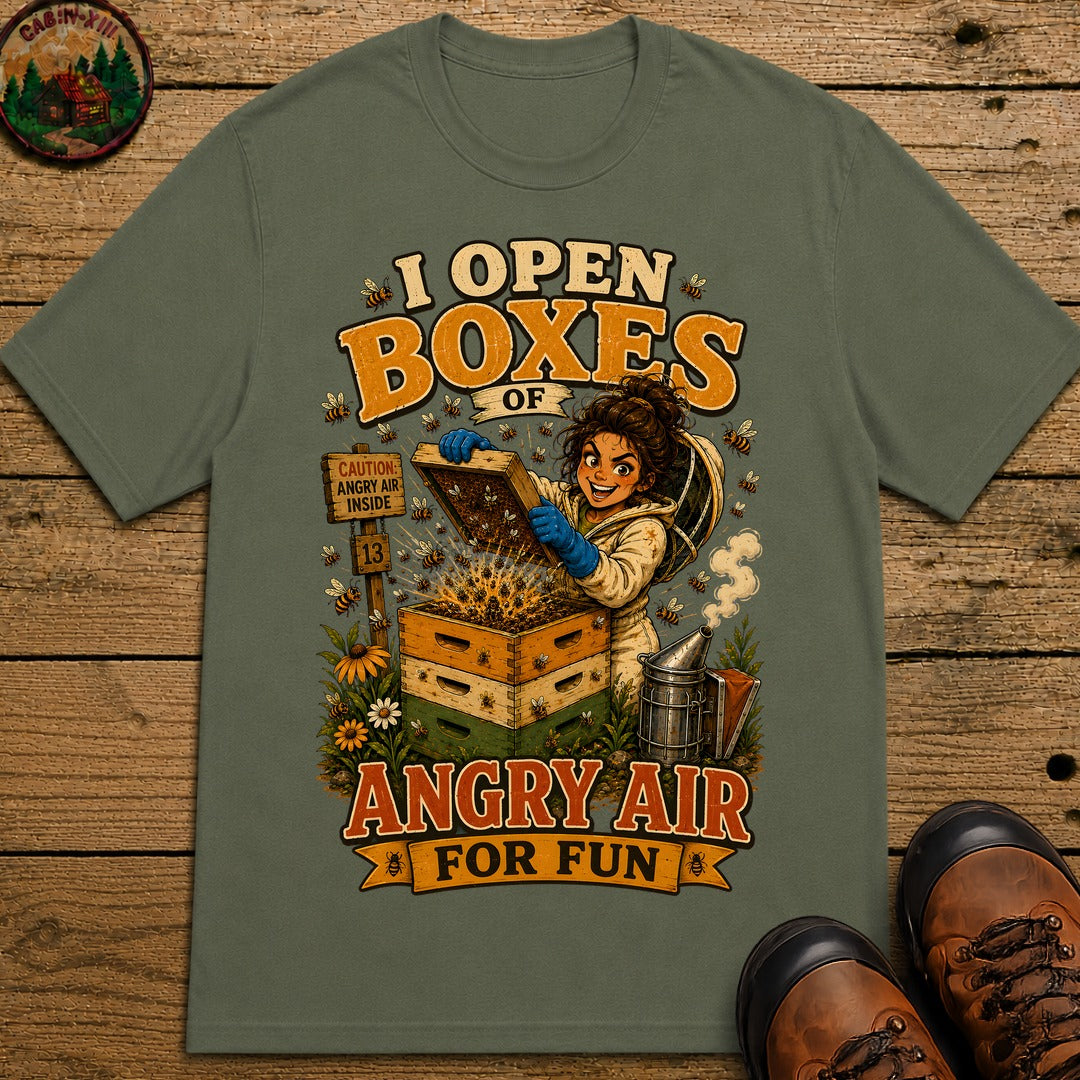 Beekeeping I Open Boxes of Angry Air for Fun — Funny Tee - Moss