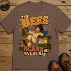 Beekeeping The Bees Scare Me Every Day — Funny Beekeeper Tee - Espresso