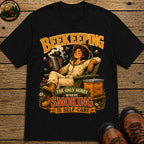 Beekeeping The Only Hobby Where Smoking Is Self Care Tee - Black