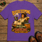 Beekeeping The Only Hobby Where Smoking Is Self Care Tee - Grape