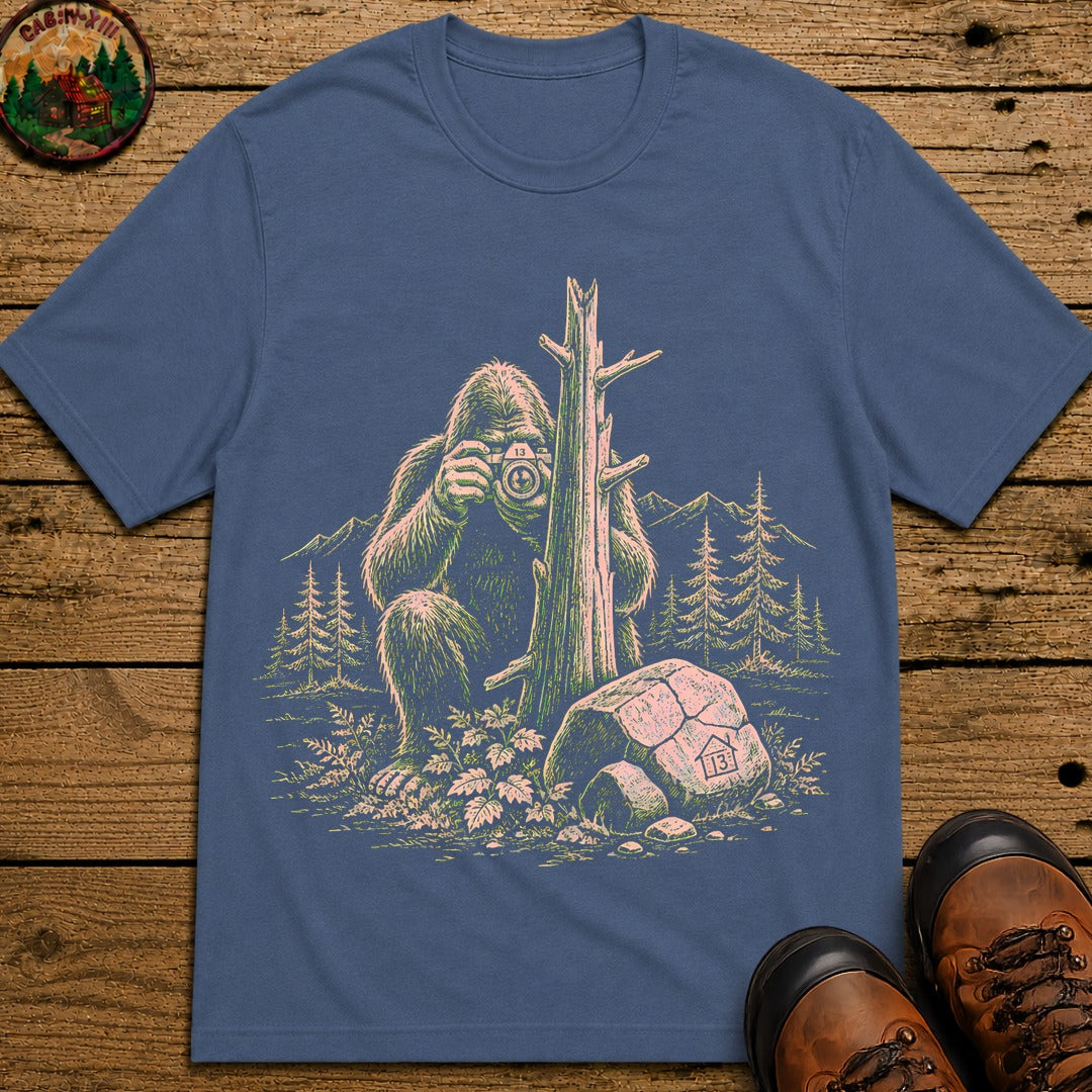 Big Foot With A Camera T-Shirt - Blue Jean