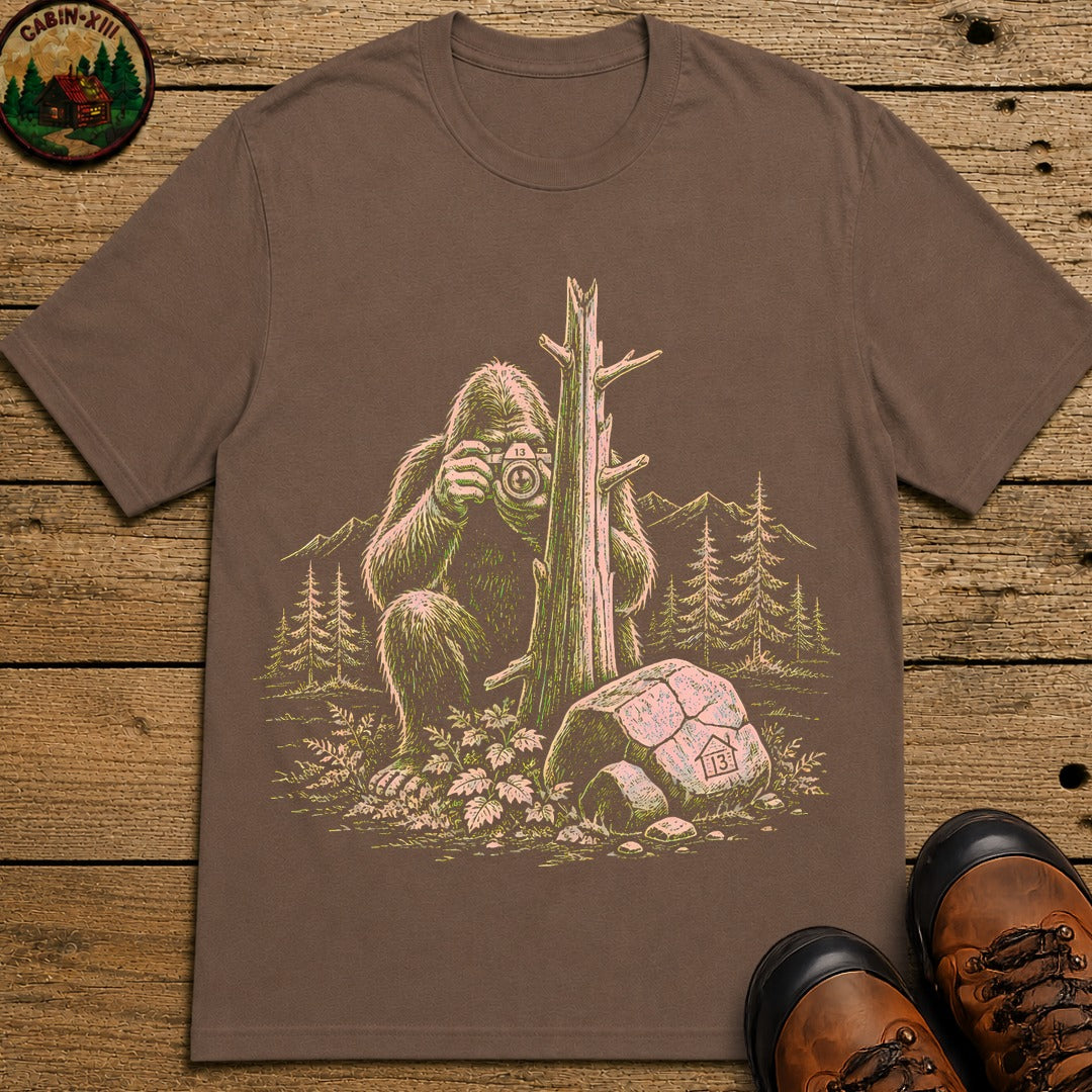 Big Foot With A Camera T-Shirt - Espresso