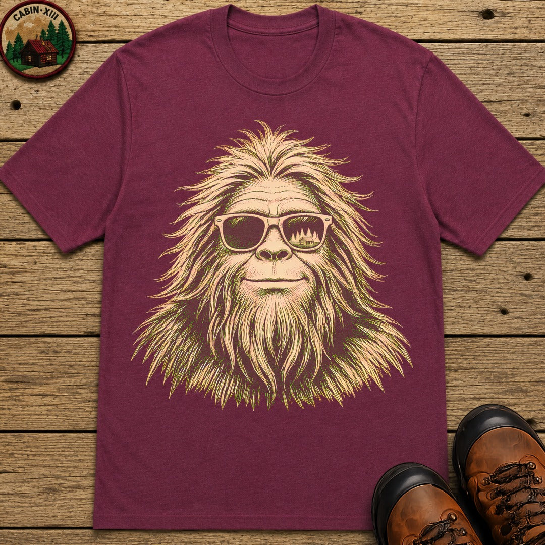 Big Foot With Sunglasses T-Shirt - Berry