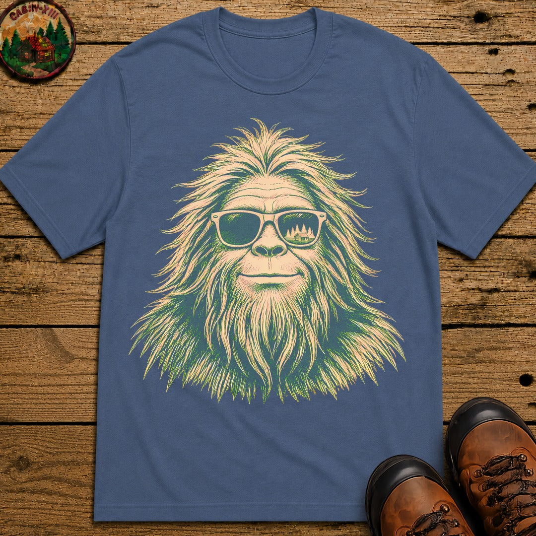 Big Foot With Sunglasses T-Shirt - Blue Jean