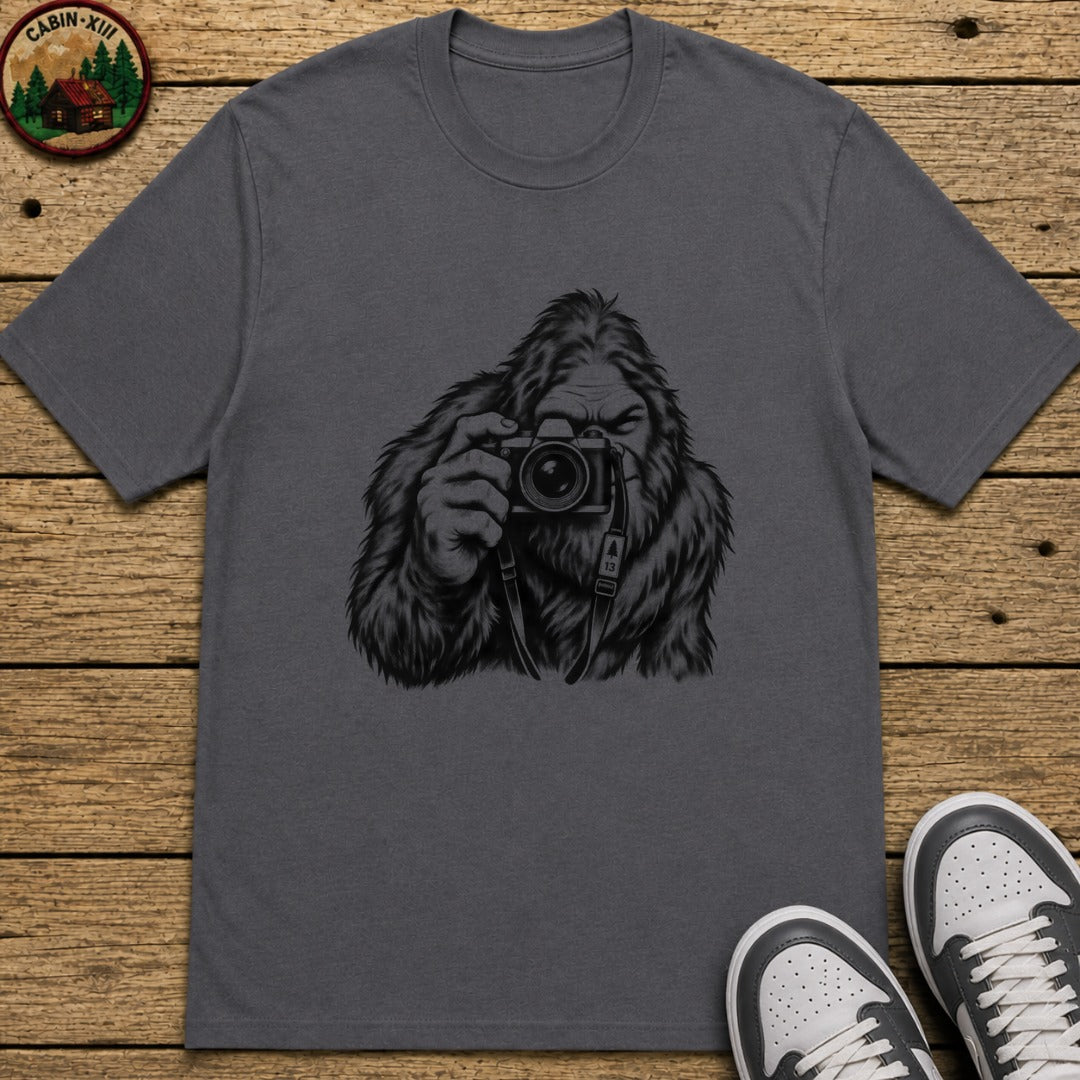 Bigfoot Camera Kids T-Shirt - Charcoal