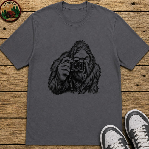Bigfoot Camera Kids T-Shirt - Charcoal