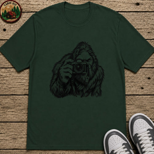 Bigfoot Camera Kids T-Shirt - Forest Green