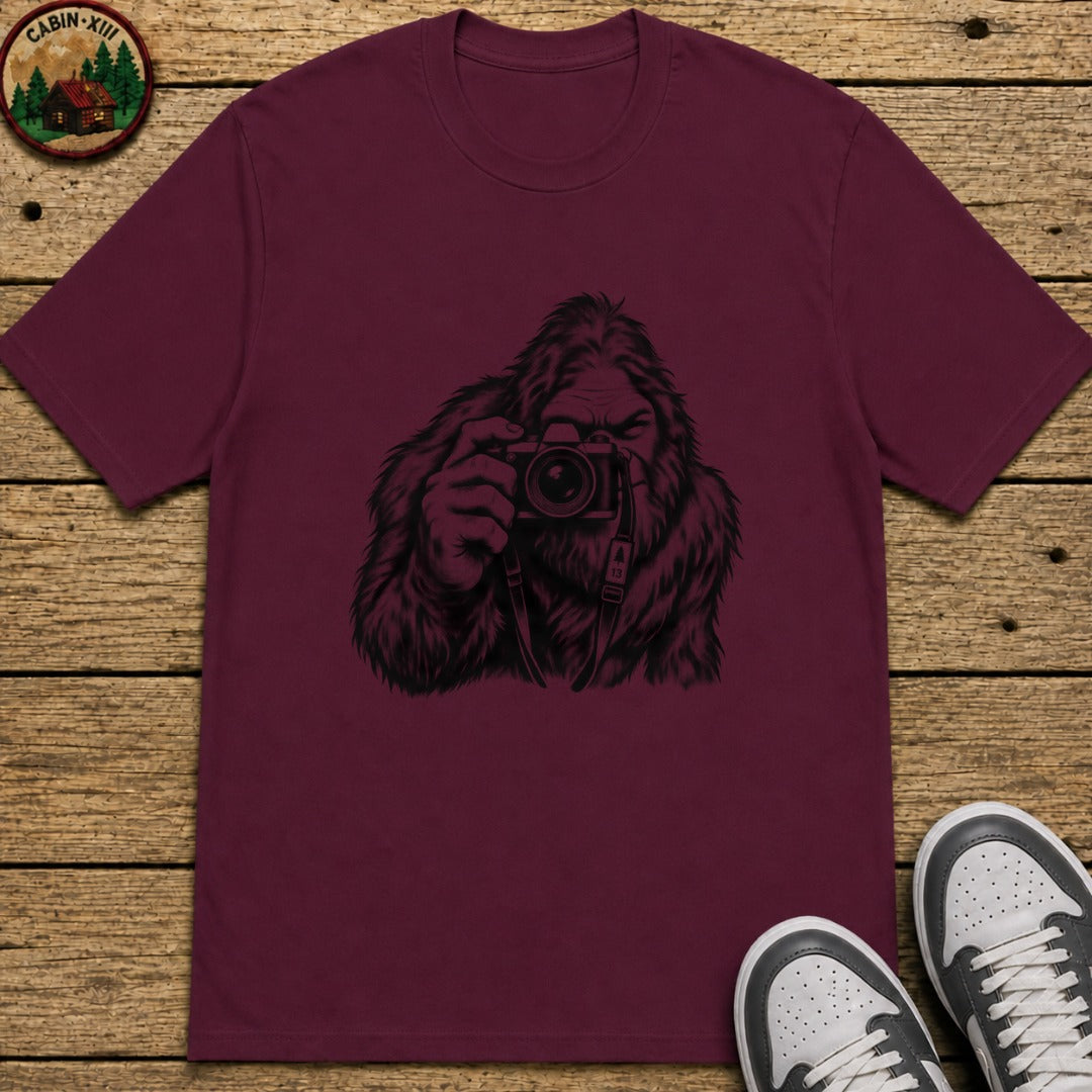 Bigfoot Camera Kids T-Shirt - Maroon