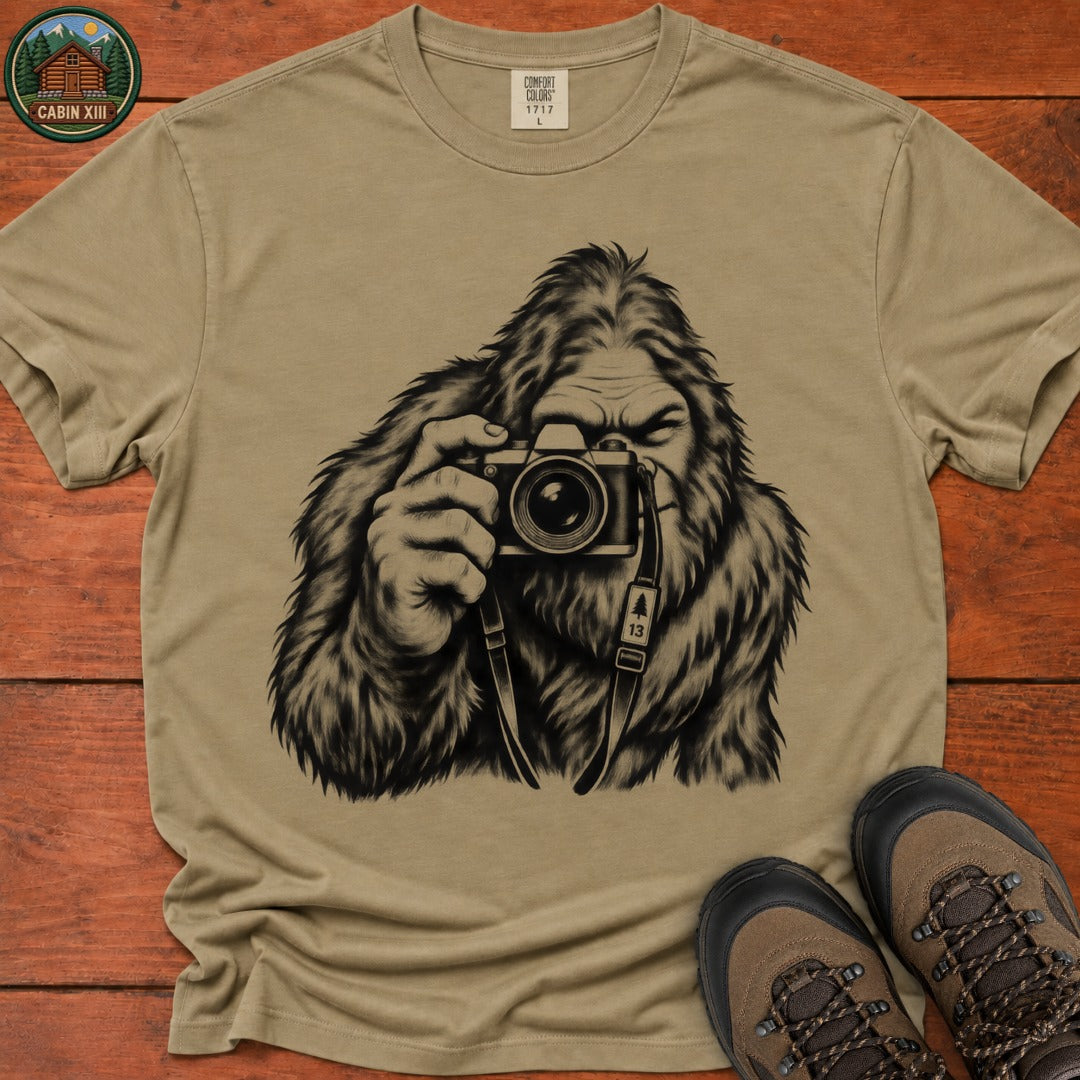 Bigfoot Camera T-Shirt - Khaki
