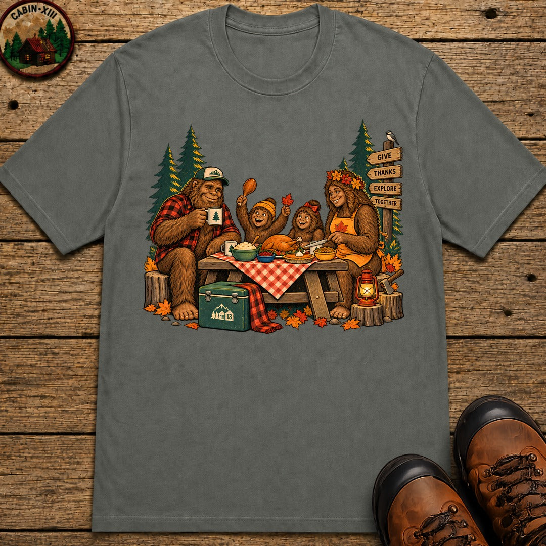 Bigfoot Family Thanksgiving T-Shirt - Pepper