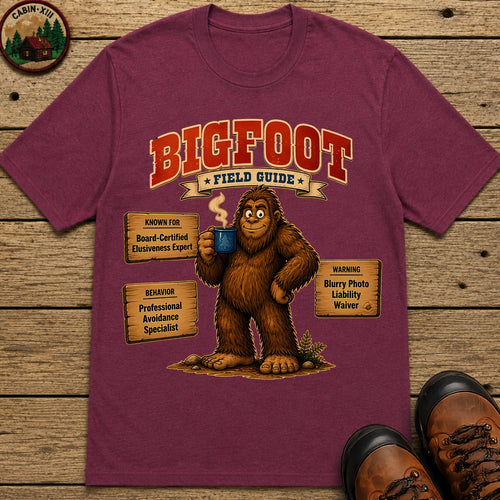 Bigfoot Field Guide T-Shirt - Berry