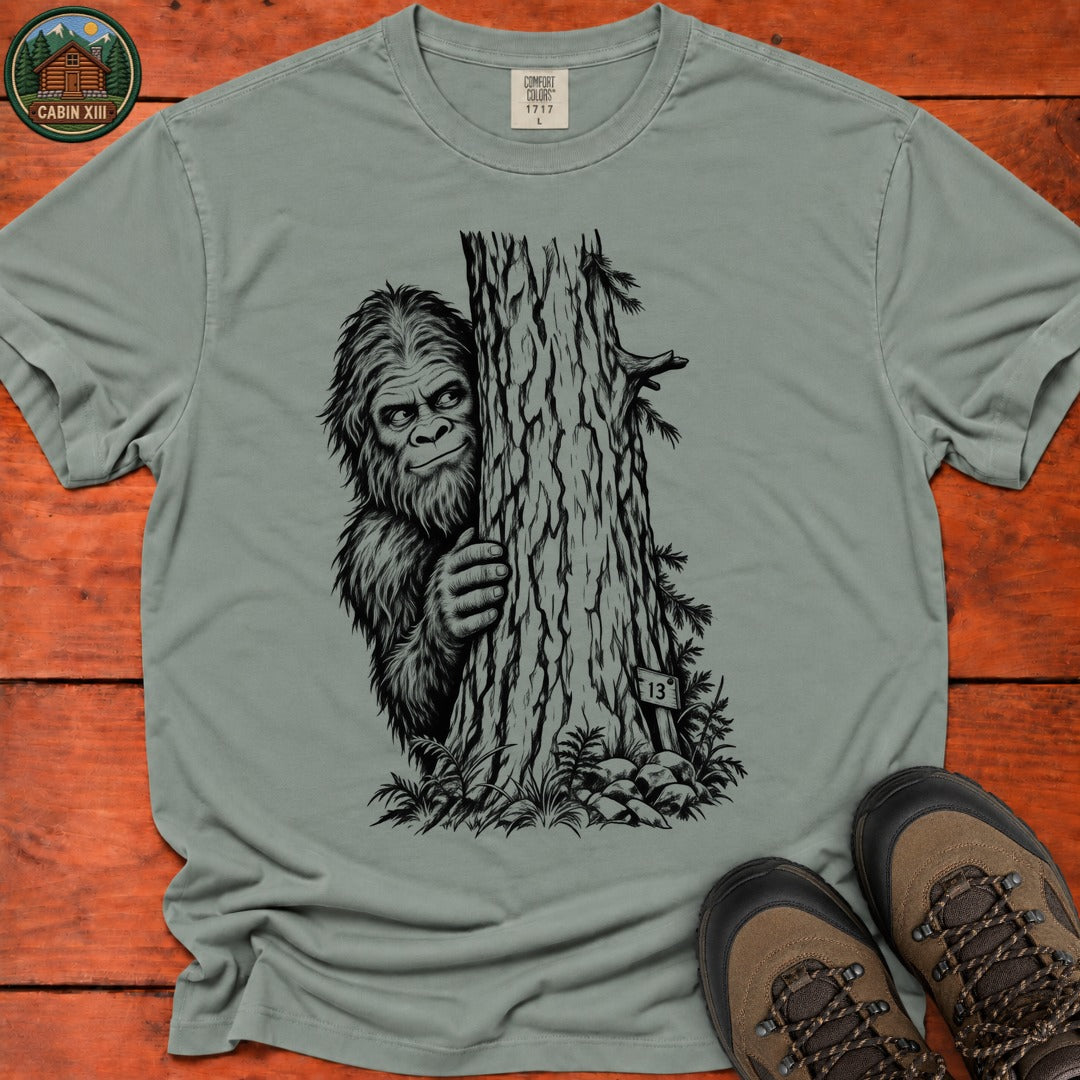 Bigfoot Hiding Sketch T-Shirt - Bay