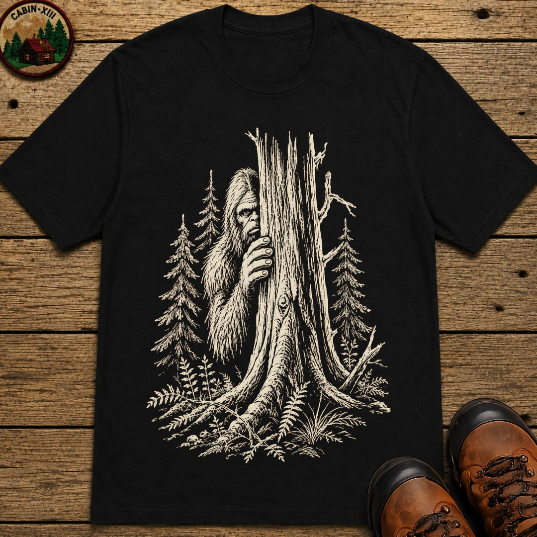 Bigfoot Hiding T-Shirt - Black