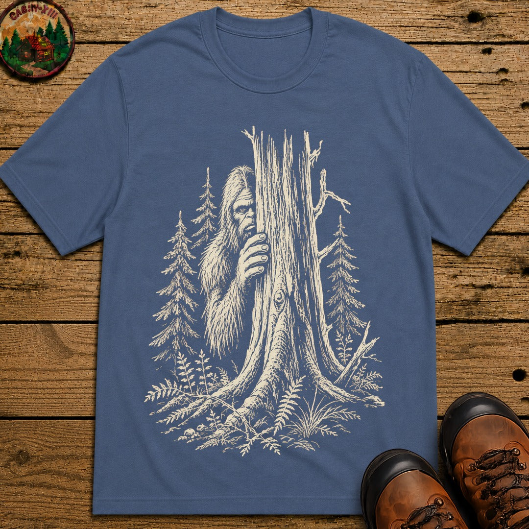 Bigfoot Hiding T-Shirt - Blue Jean