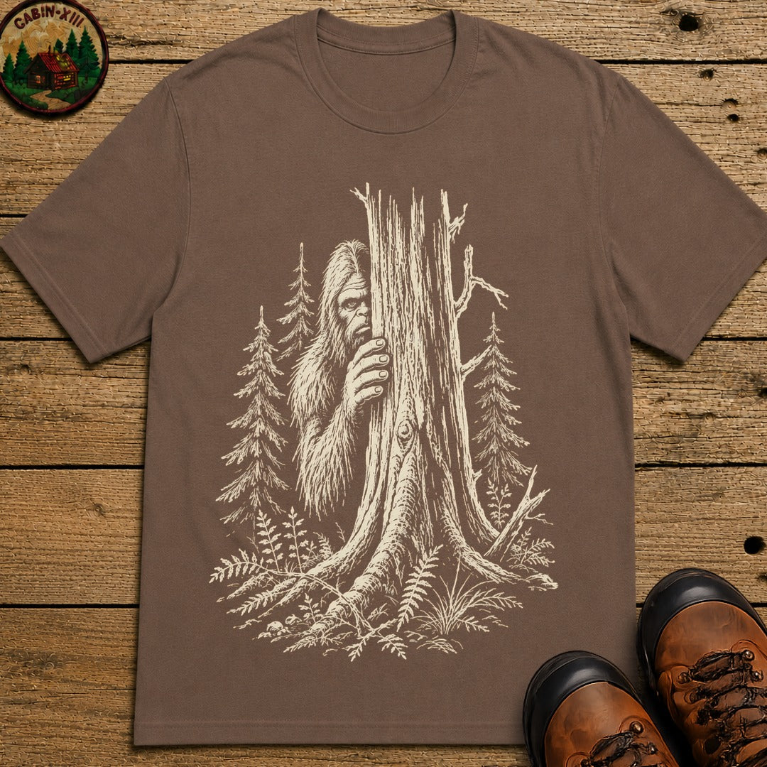 Bigfoot Hiding T-Shirt - Espresso