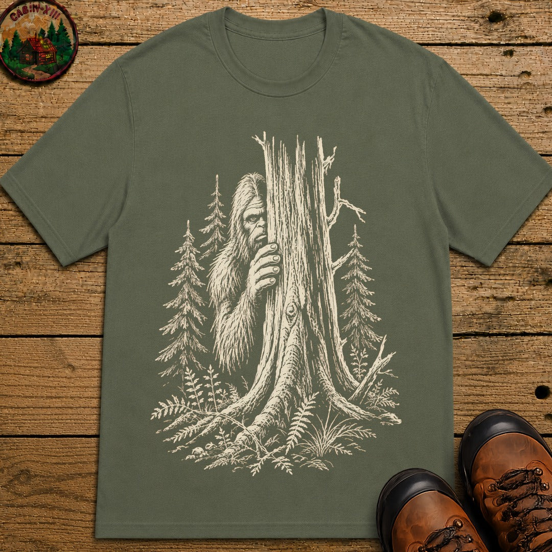 Bigfoot Hiding T-Shirt - Moss