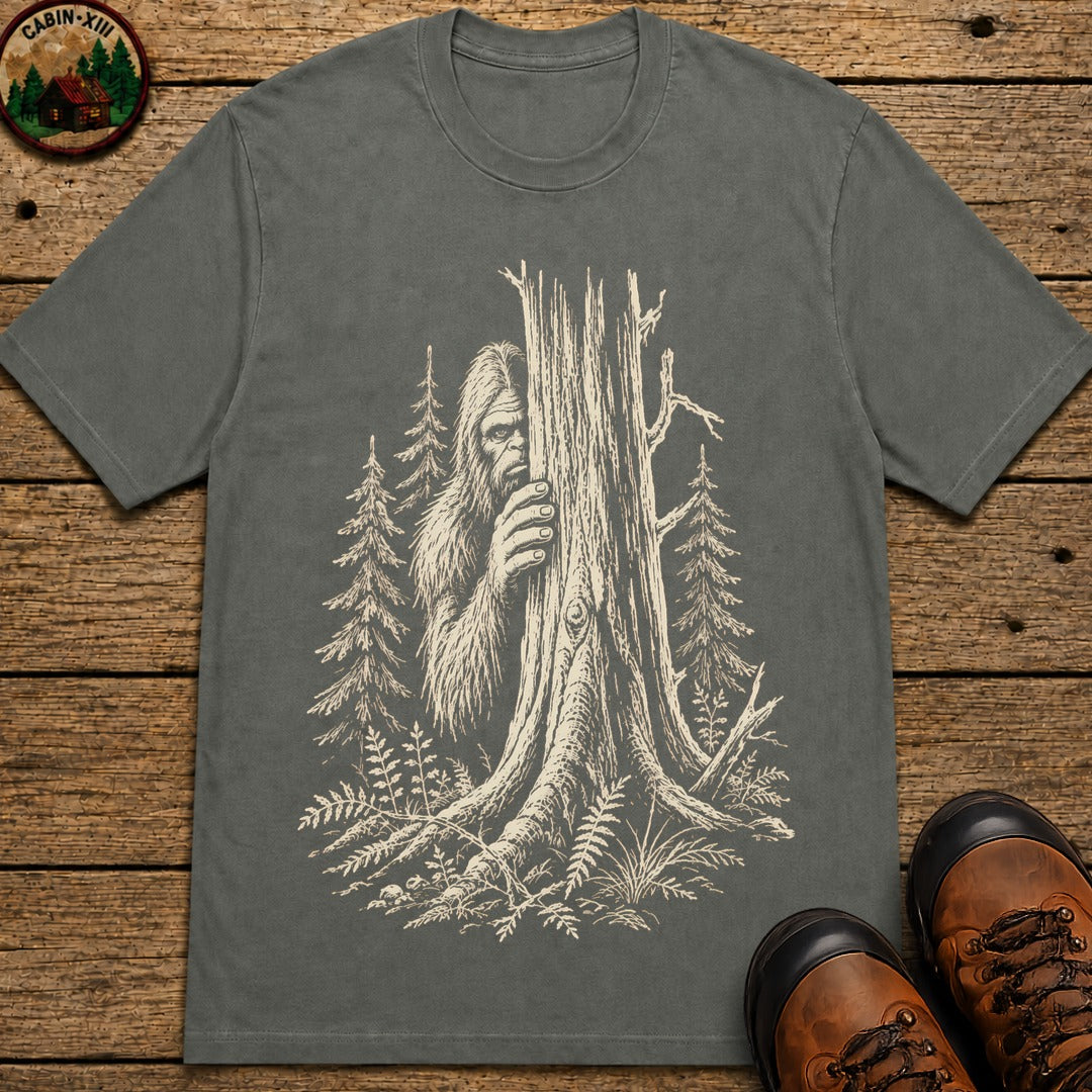 Bigfoot Hiding T-Shirt - Pepper