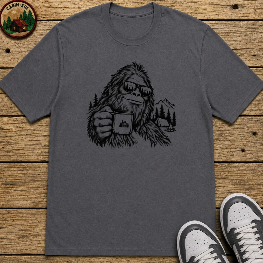 Bigfoot In Sunglasses Kids T-Shirt - Charcoal