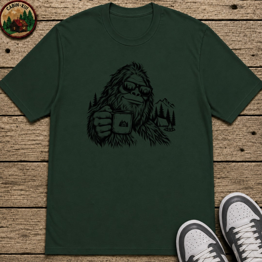 Bigfoot In Sunglasses Kids T-Shirt - Forest Green