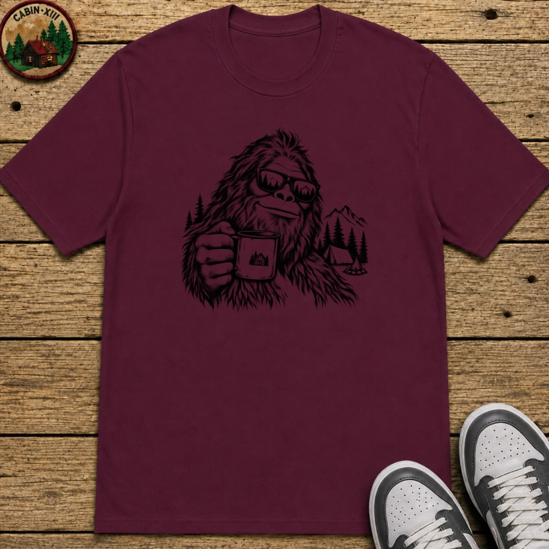 Bigfoot In Sunglasses Kids T-Shirt - Maroon