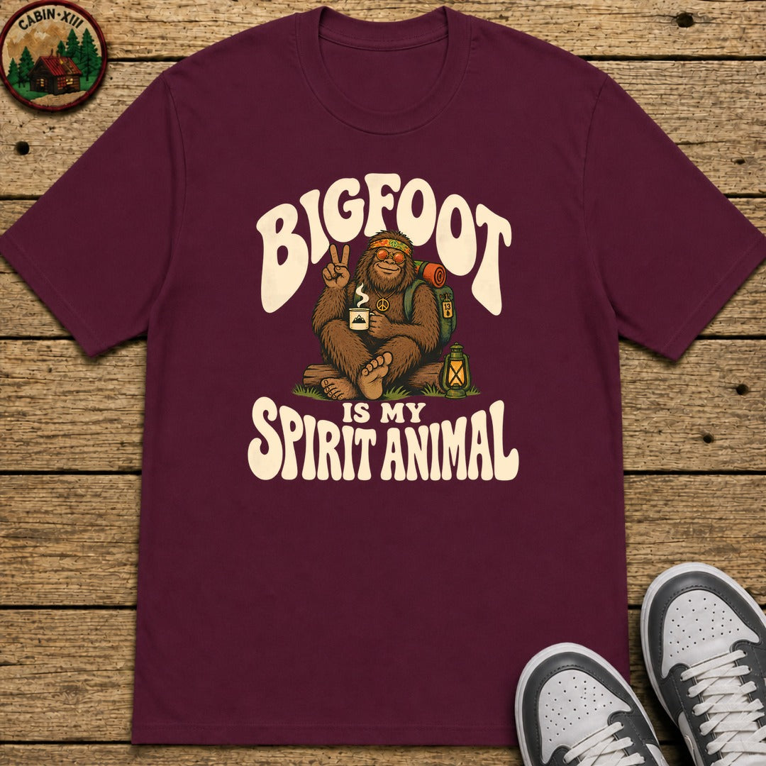Bigfoot Is My Spirit Animal Kids T-Shirt - Maroon