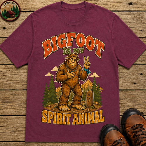 Bigfoot Is My Spirit Animal T-Shirt - Berry