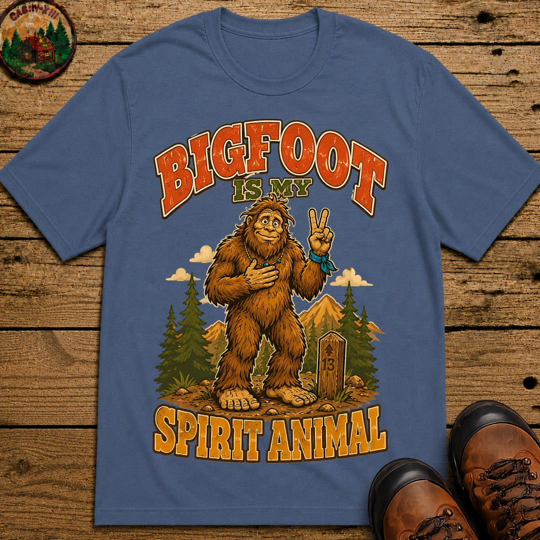 Bigfoot Is My Spirit Animal T-Shirt - Blue Jean