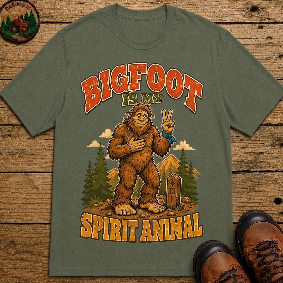 Bigfoot Is My Spirit Animal T-Shirt - Moss
