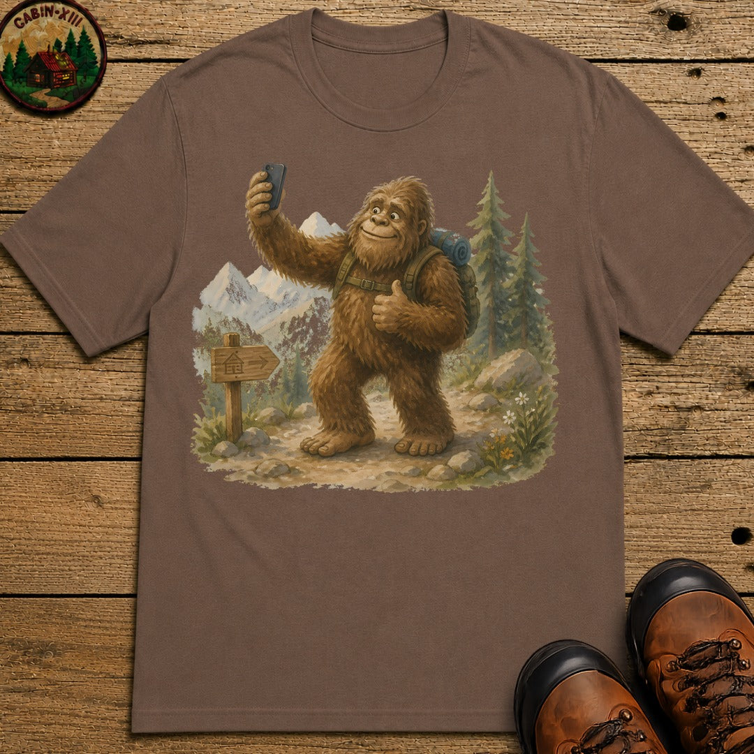 Bigfoot On A Hike T-Shirt - Espresso