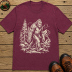 Bigfoot — Vintage Sasquatch Wilderness Sketch Tee - Berry