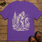 Bigfoot — Vintage Sasquatch Wilderness Sketch Tee - Grape