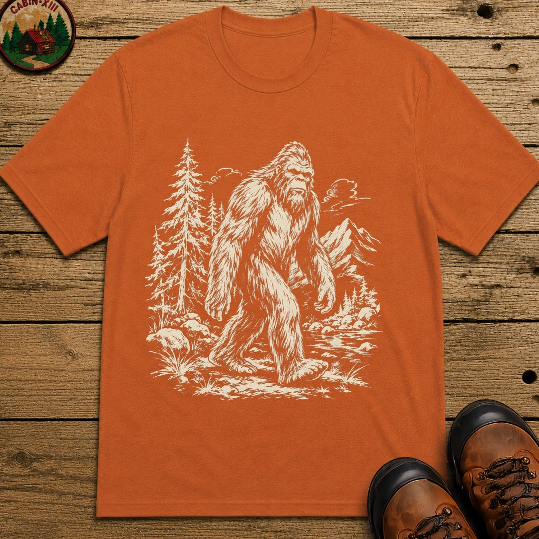Bigfoot — Vintage Sasquatch Wilderness Sketch Tee - Yam