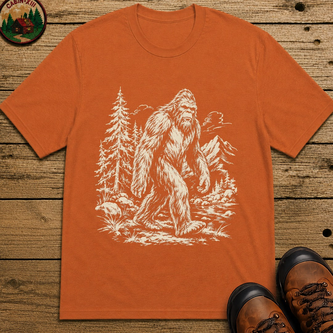 Bigfoot — Vintage Sasquatch Wilderness Sketch Tee - Yam
