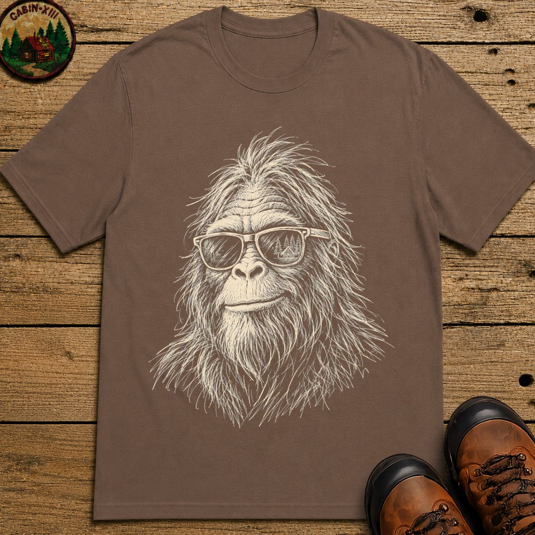 Bigfoot in sunglasses Sketch T-Shirt - Espresso