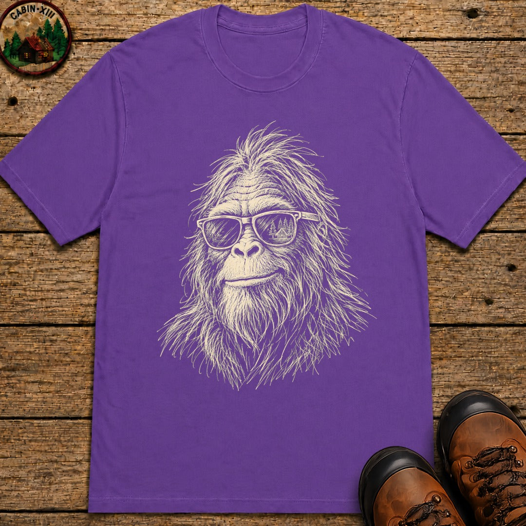 Bigfoot in sunglasses Sketch T-Shirt - Grape